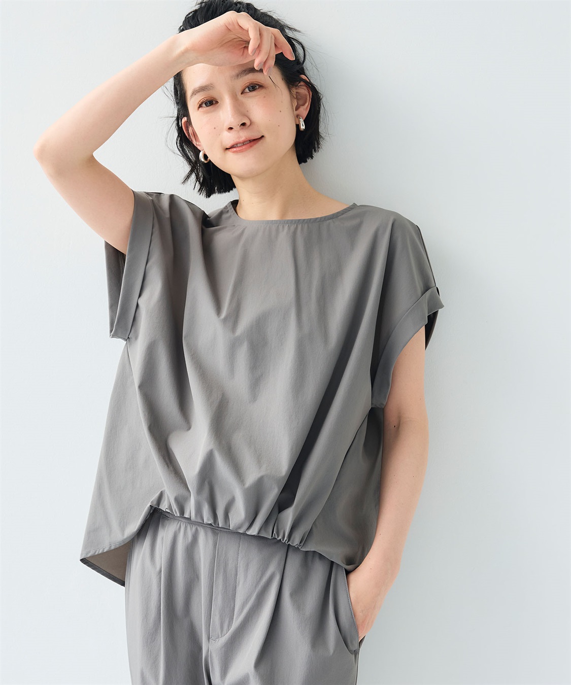 CROSS FUNCTION 《撥水/UV》ハジクションタックギャザーブラウス_sub_15