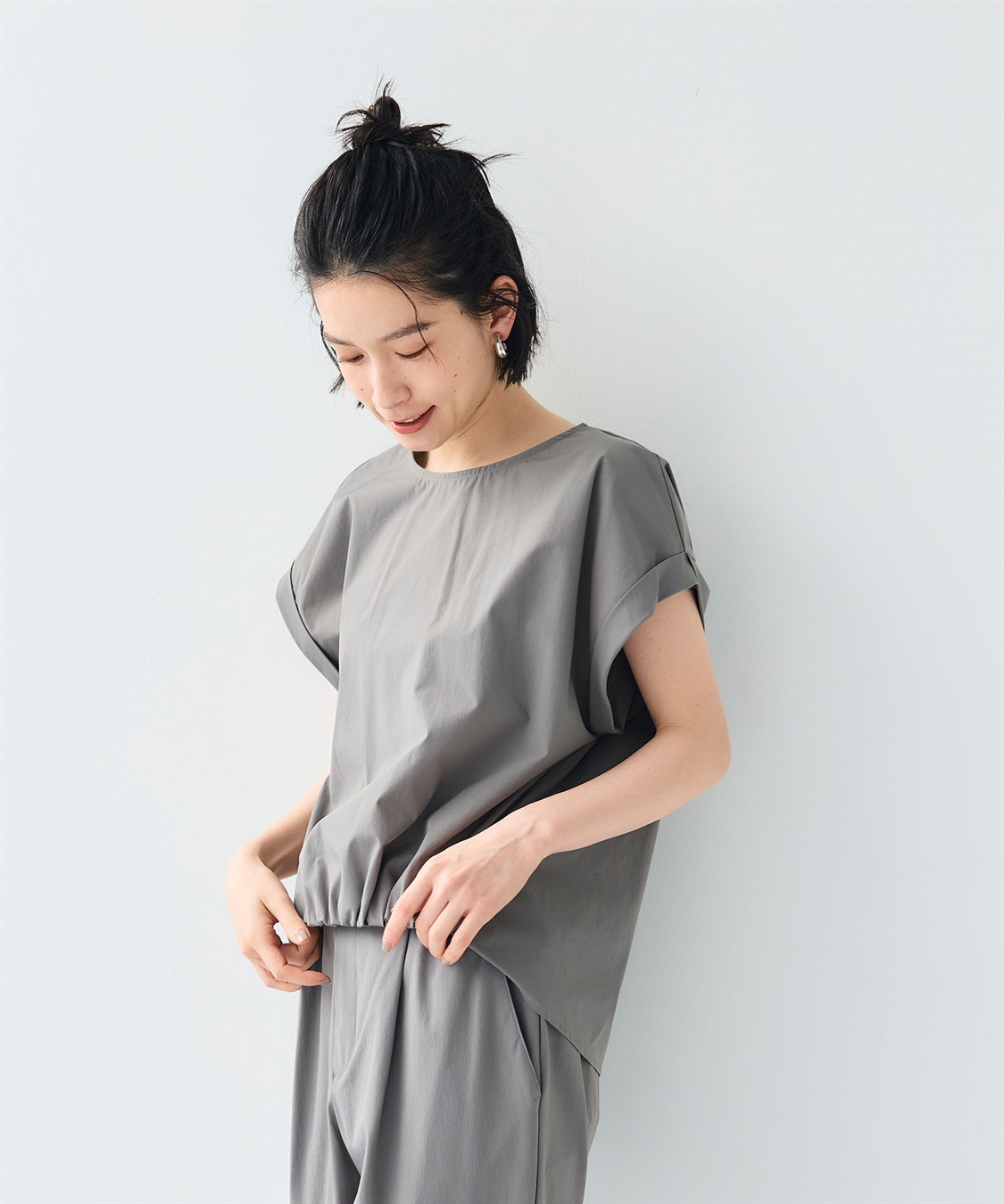 CROSS FUNCTION 《撥水/UV》ハジクションタックギャザーブラウス_sub_17