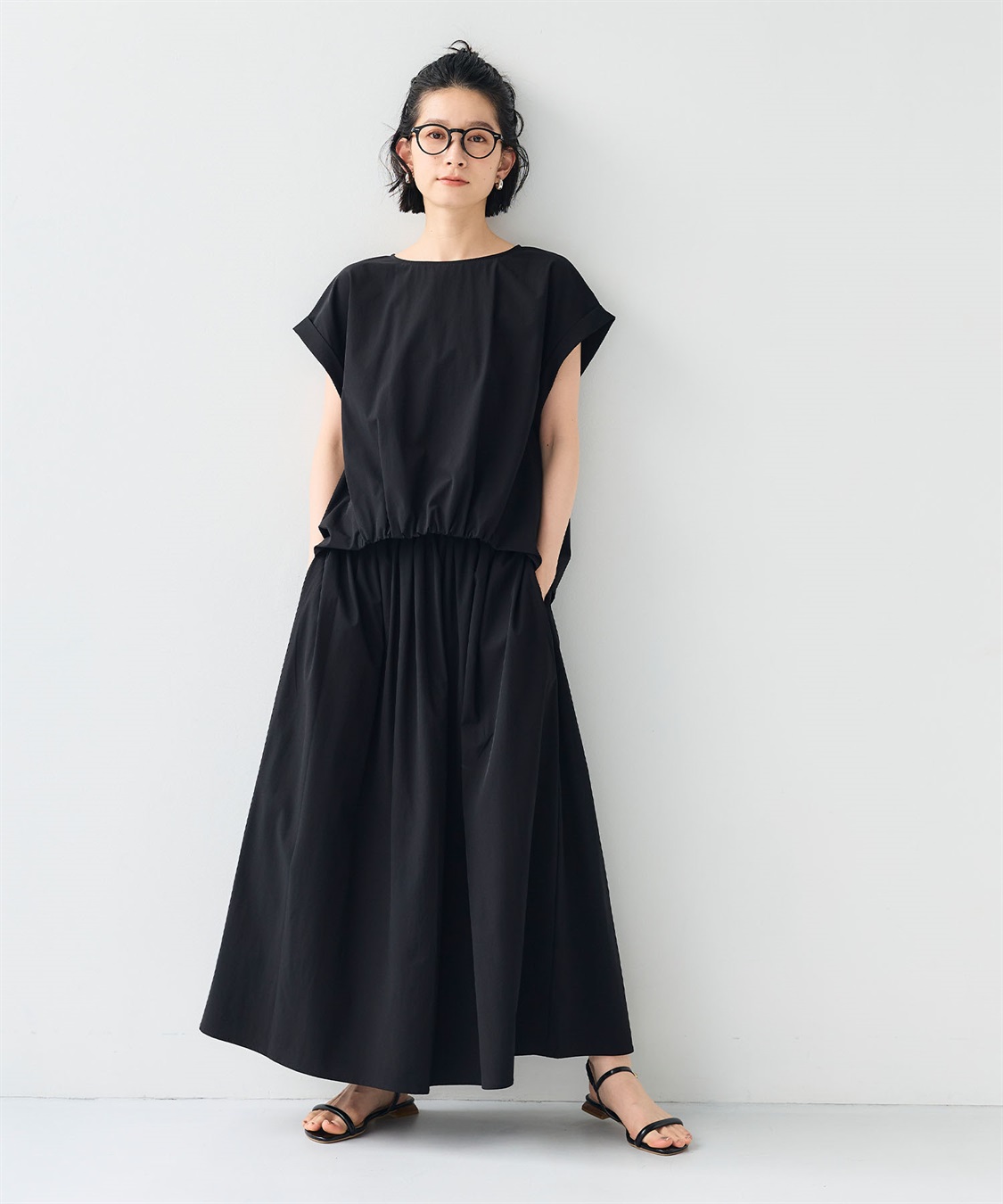 CROSS FUNCTION 《撥水/UV》ハジクションタックギャザーブラウス_sub_23