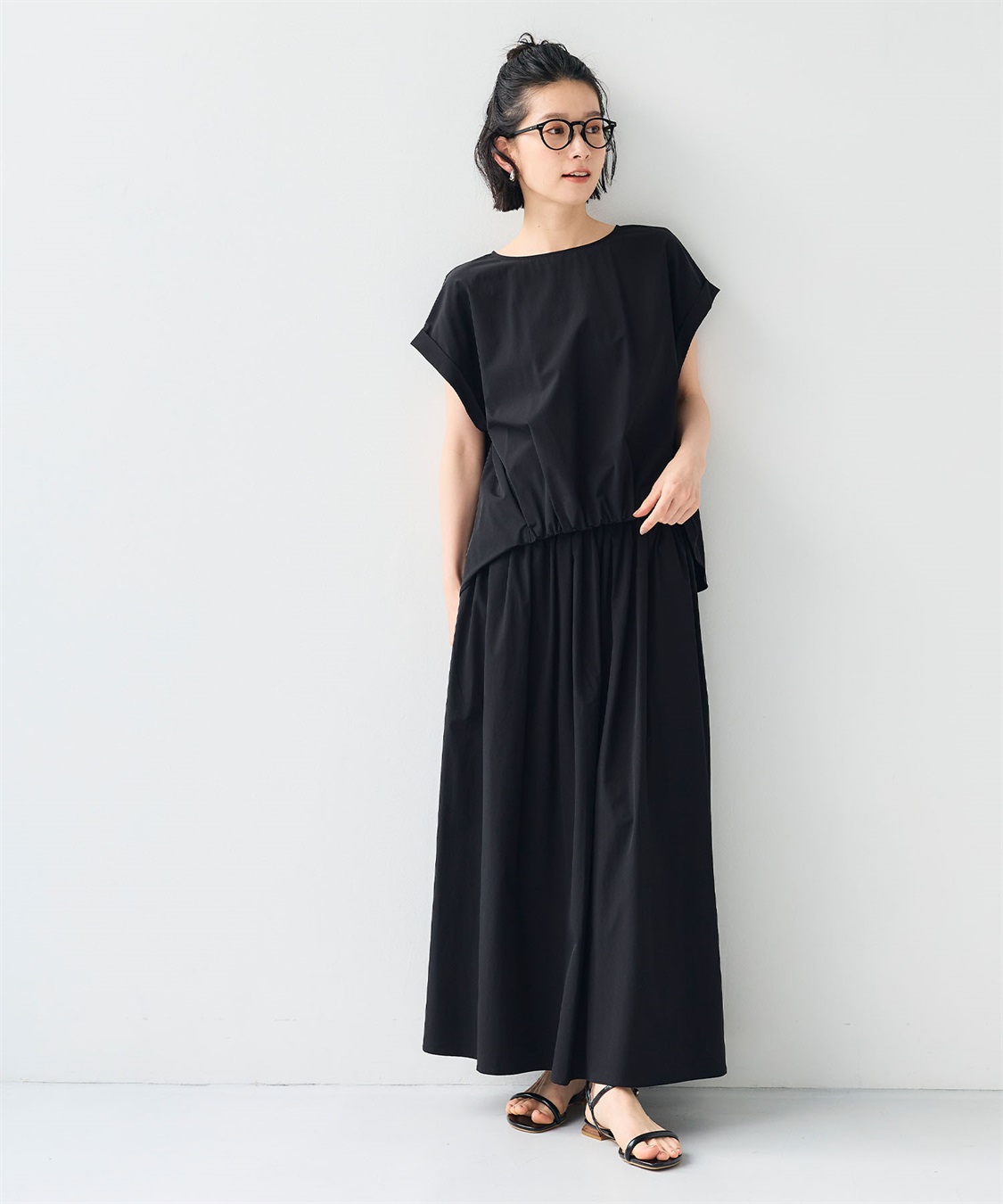 CROSS FUNCTION 《撥水/UV》ハジクションタックギャザーブラウス_sub_24