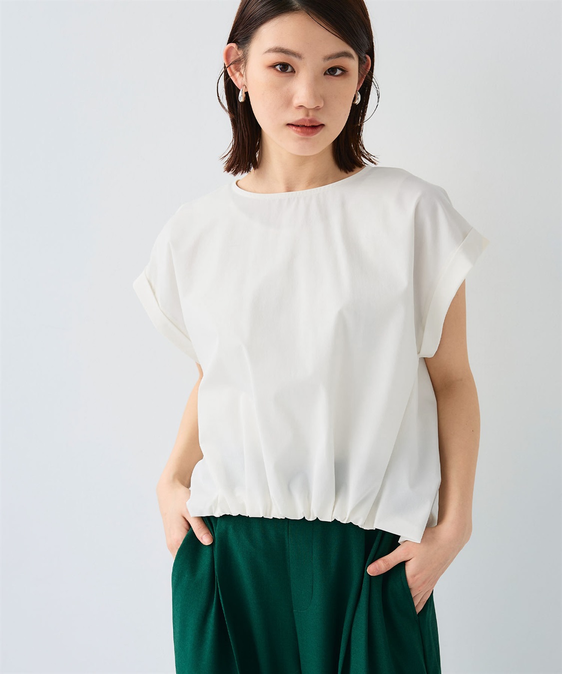 CROSS FUNCTION 《撥水/UV》ハジクションタックギャザーブラウス_sub_25