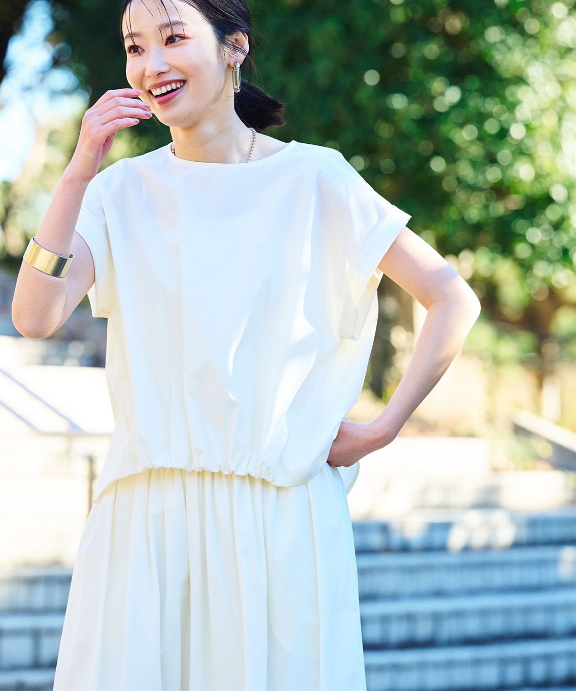 CROSS FUNCTION 《撥水/UV》ハジクションタックギャザーブラウス_sub_28