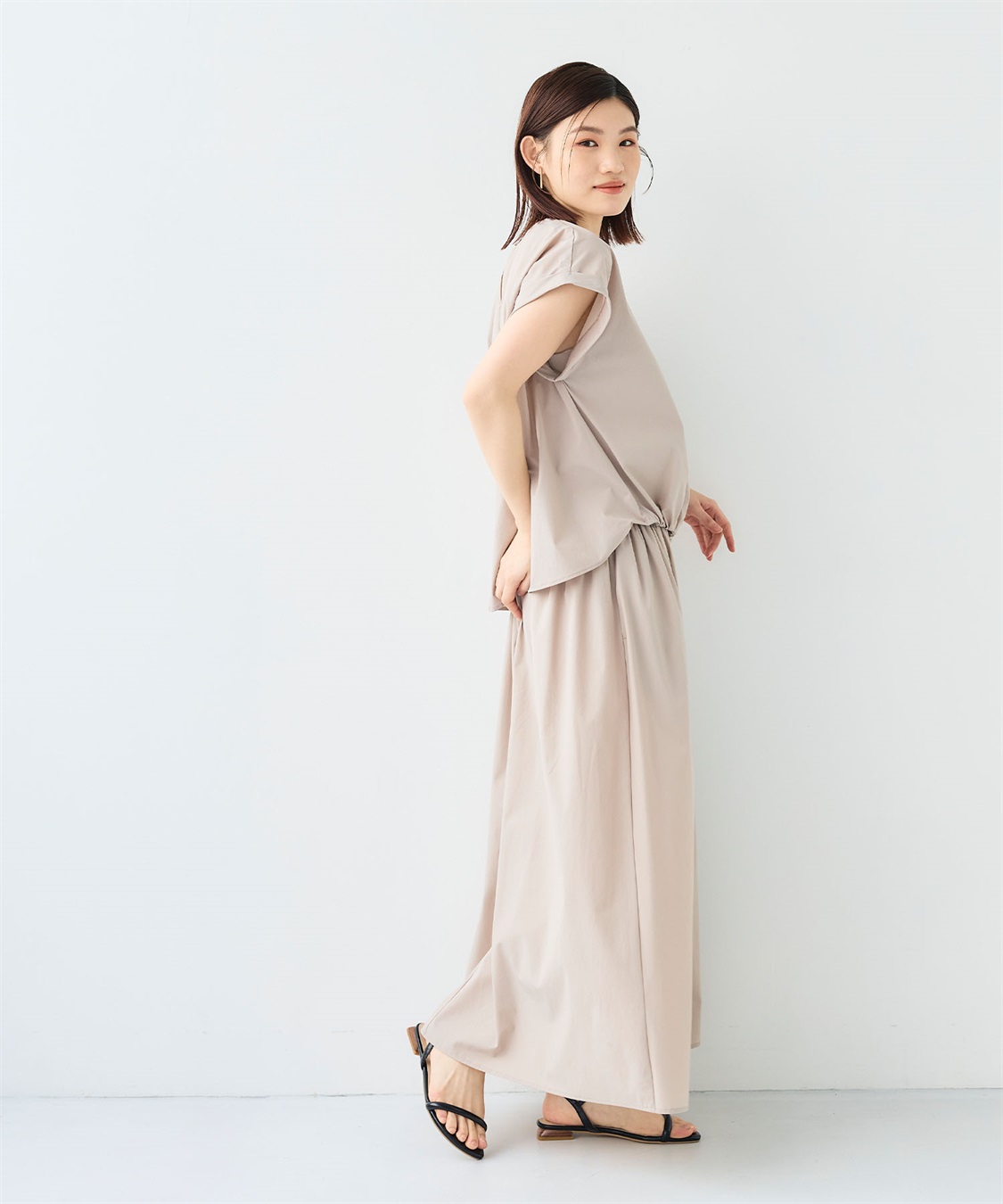 CROSS FUNCTION 《撥水/UV》ハジクションタックギャザーロングスカート_sub_11