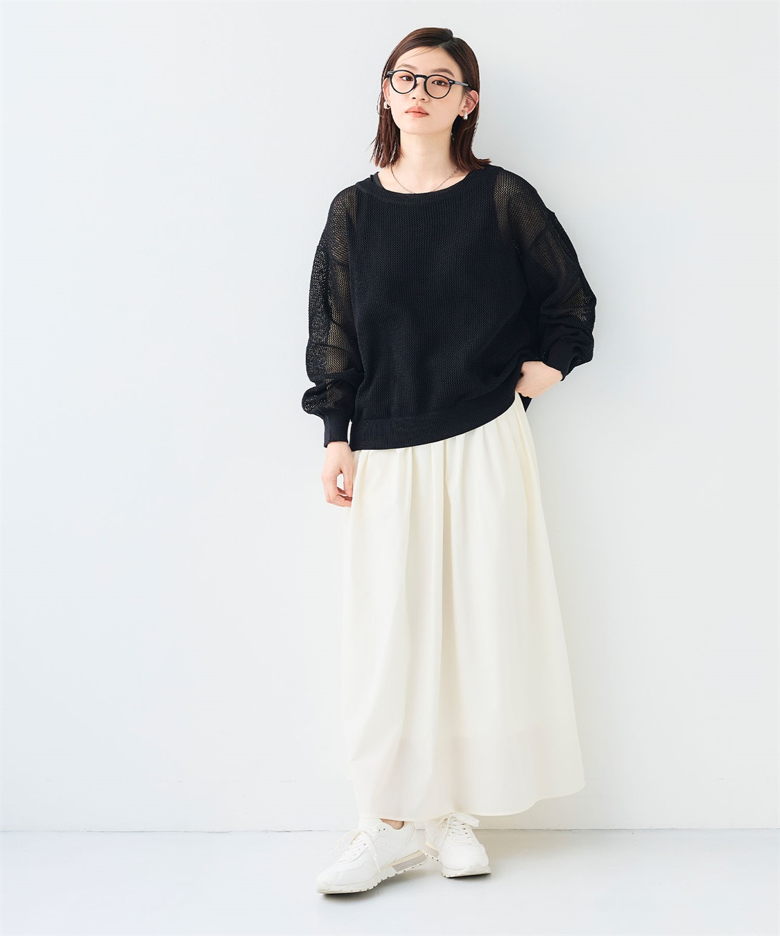 CROSS FUNCTION 《撥水/UV》ハジクションタックギャザーロングスカート_sub_17