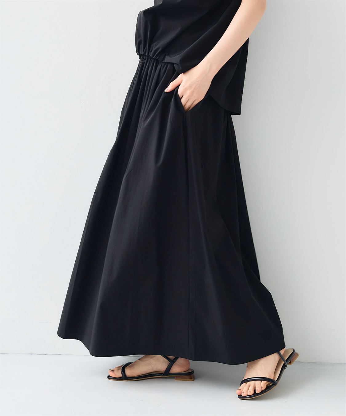 CROSS FUNCTION 《撥水/UV》ハジクションタックギャザーロングスカート_sub_19