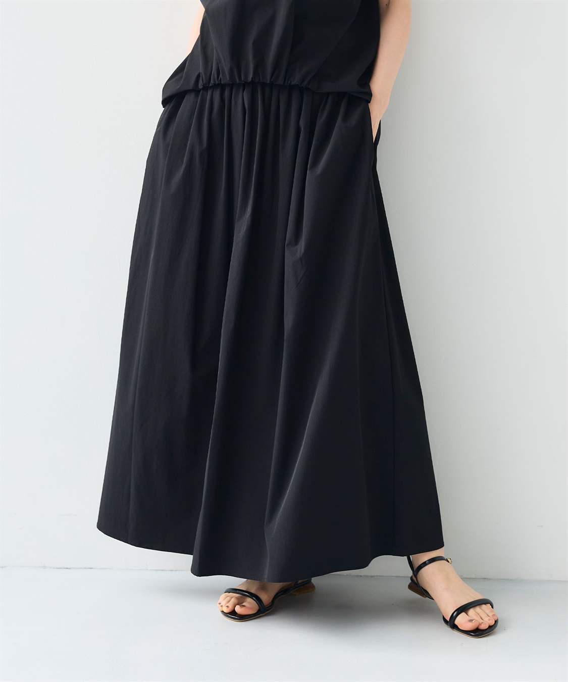 CROSS FUNCTION 《撥水/UV》ハジクションタックギャザーロングスカート_sub_20