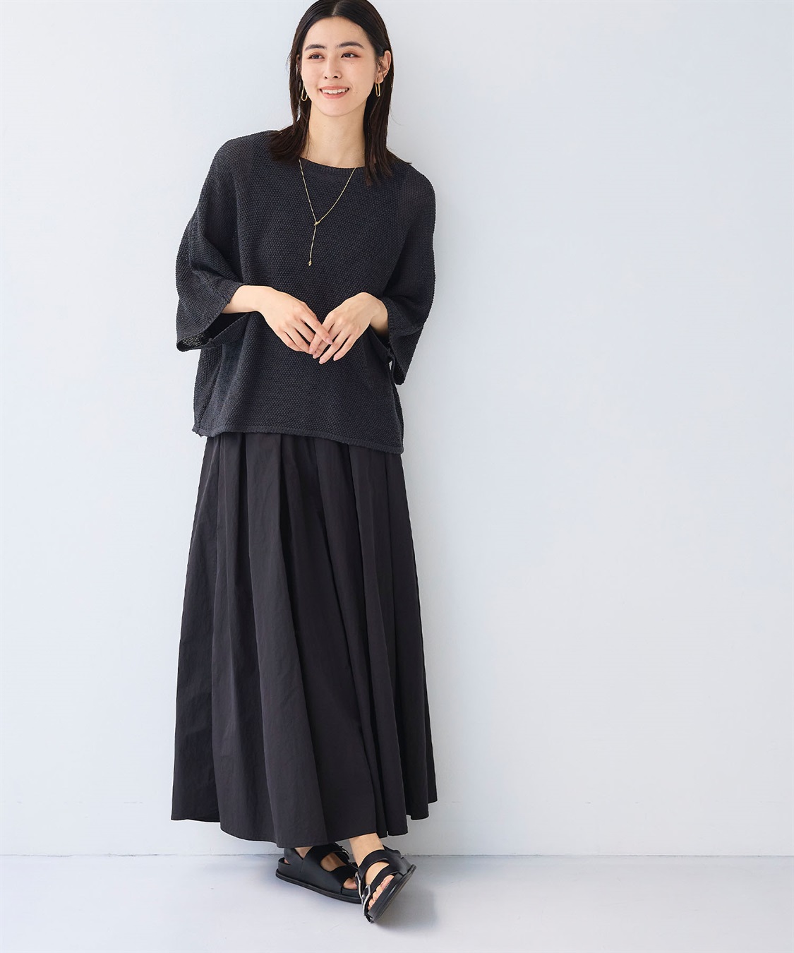 CROSS FUNCTION 《撥水/UV》ハジクションタックギャザーロングスカート_sub_23