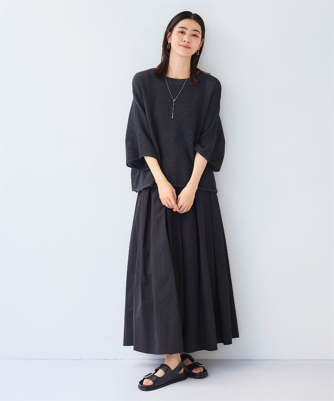 CROSS FUNCTION 《撥水/UV》ハジクションタックギャザーロングスカート_sub_24