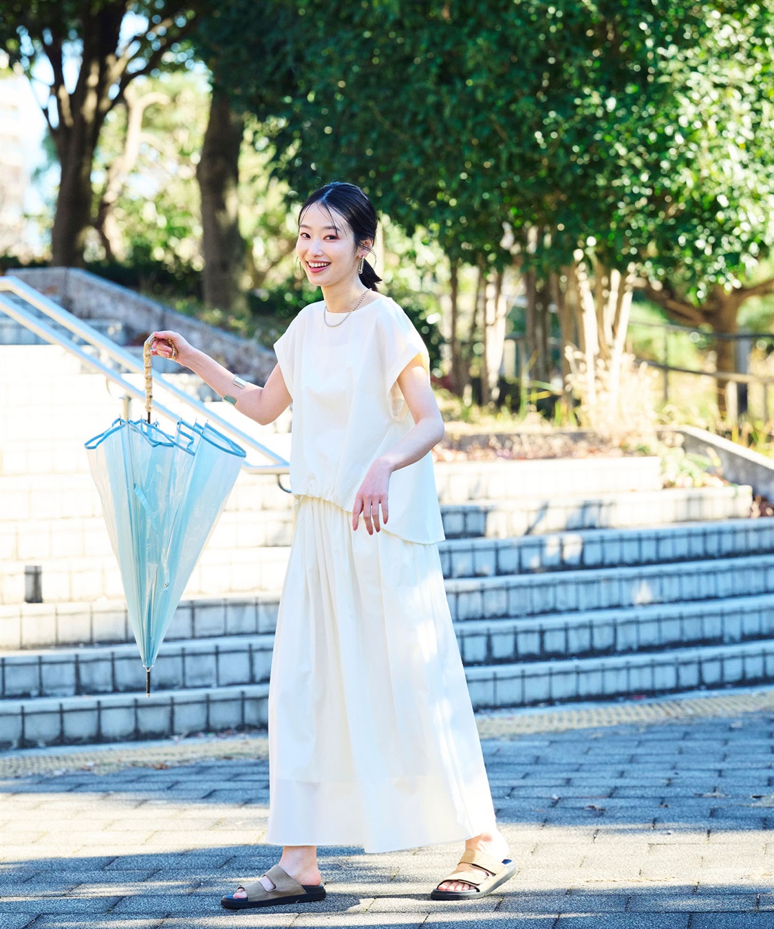 CROSS FUNCTION 《撥水/UV》ハジクションタックギャザーロングスカート_sub_28