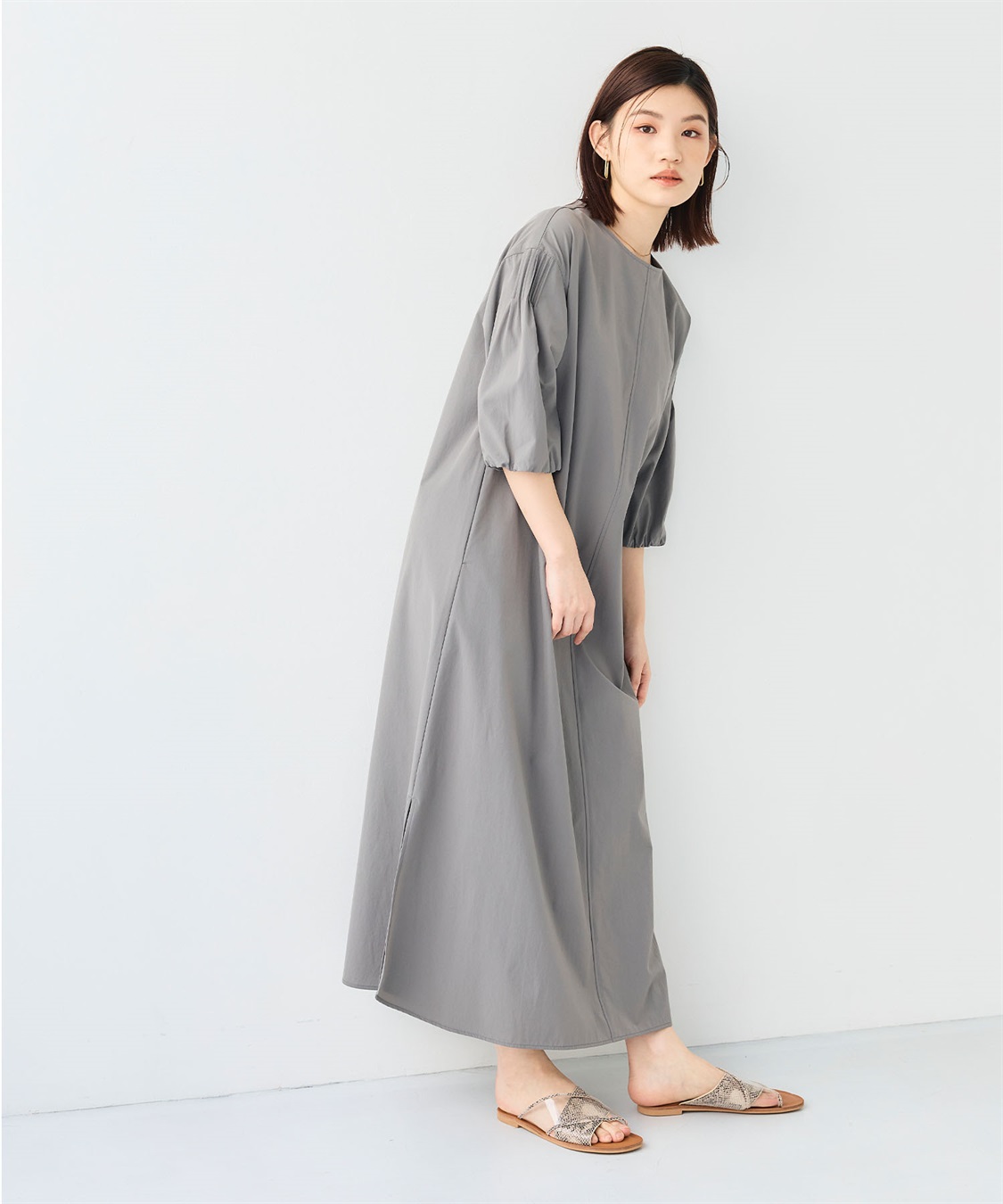 CROSS FUNCTION 《撥水/UV》ハジクション バルーンスリーブワンピース_sub_21