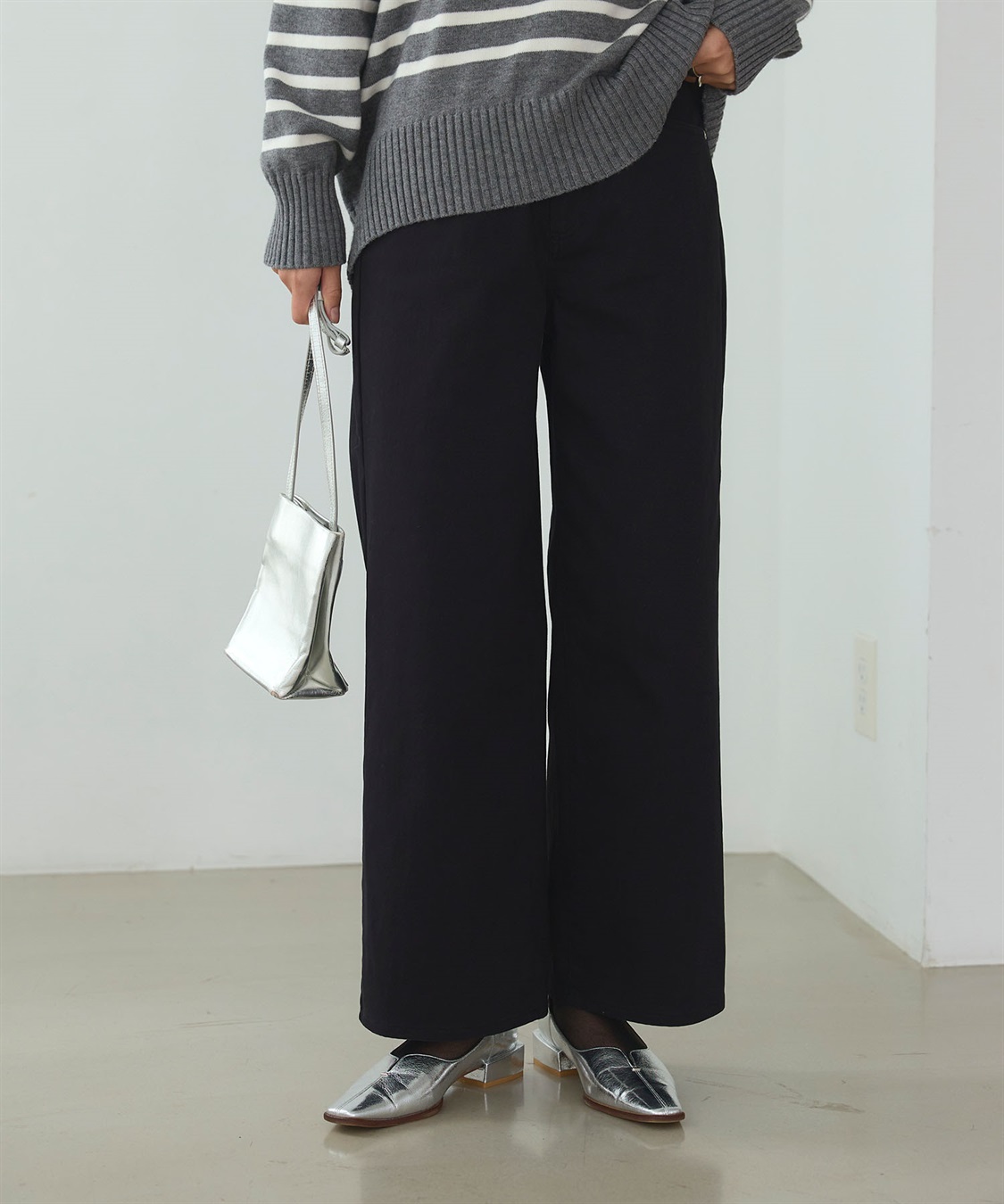 CROSS FUNCTION 《ストレッチ》エブ楽 裏起毛ワイドストレートパンツ_sub_2