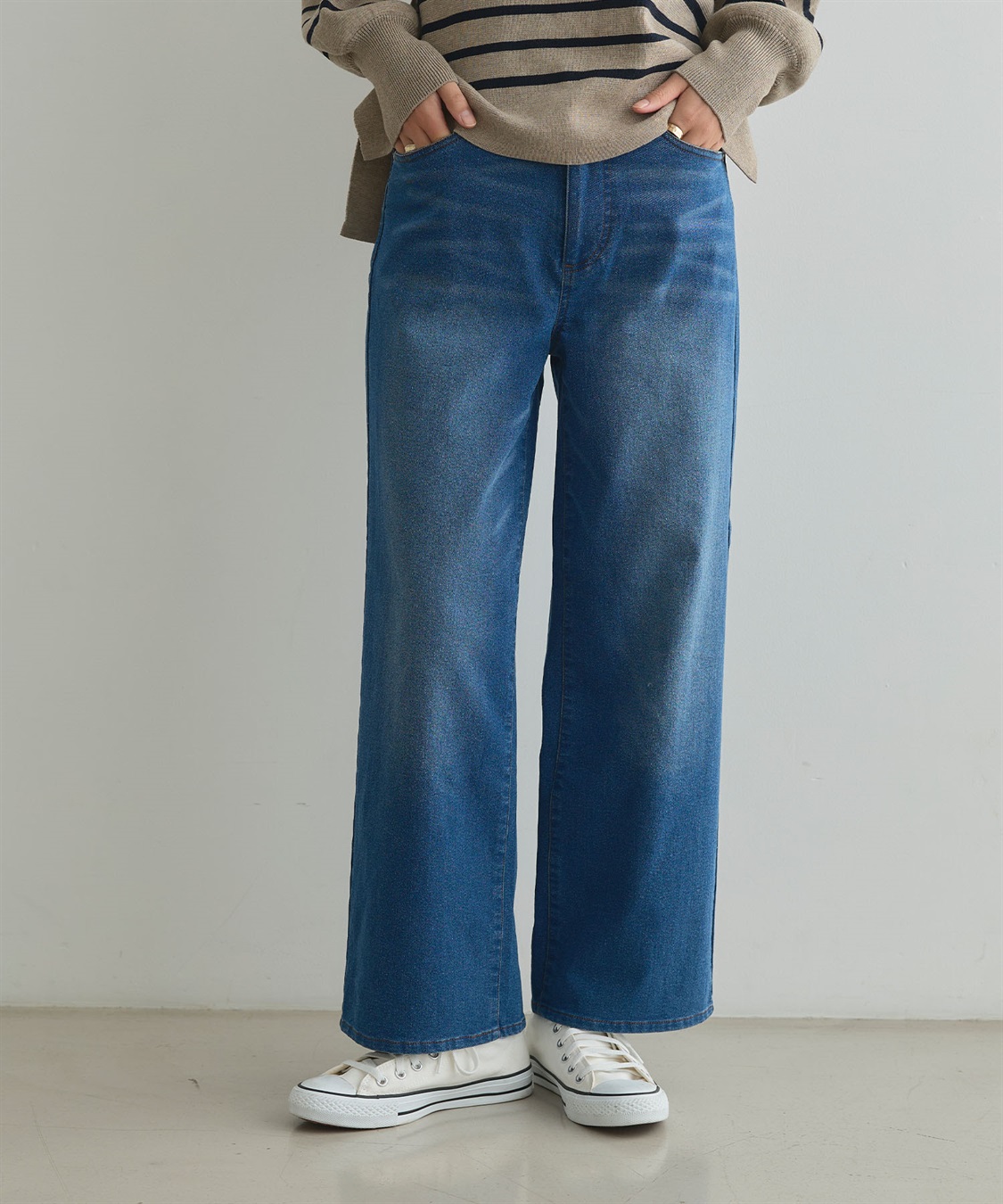 CROSS FUNCTION 《ストレッチ》エブ楽 裏起毛ワイドストレートパンツ_sub_12