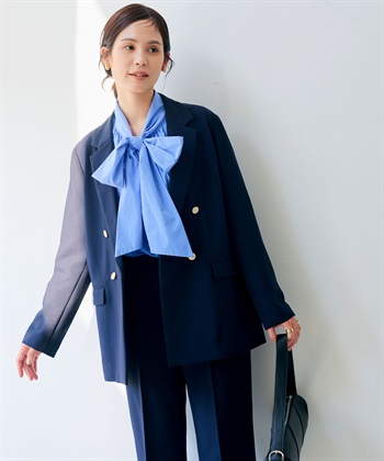 CROSS FUNCTION 《洗える・シワになりにくい》正解 金釦ダブルテーラードジャケット_subthumb_3