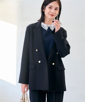 CROSS FUNCTION 《洗える・シワになりにくい》正解 金釦ダブルテーラードジャケット_subthumb_14