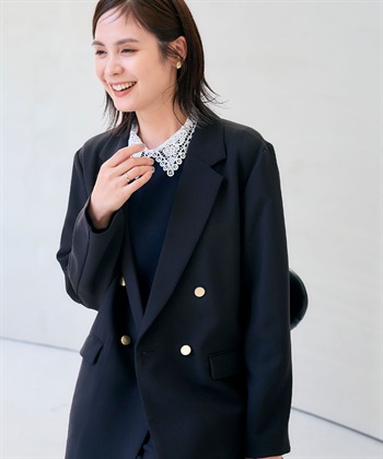 CROSS FUNCTION 《洗える・シワになりにくい》正解 金釦ダブルテーラードジャケット_subthumb_17