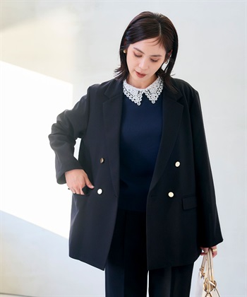 CROSS FUNCTION 《洗える・シワになりにくい》正解 金釦ダブルテーラードジャケット_subthumb_18