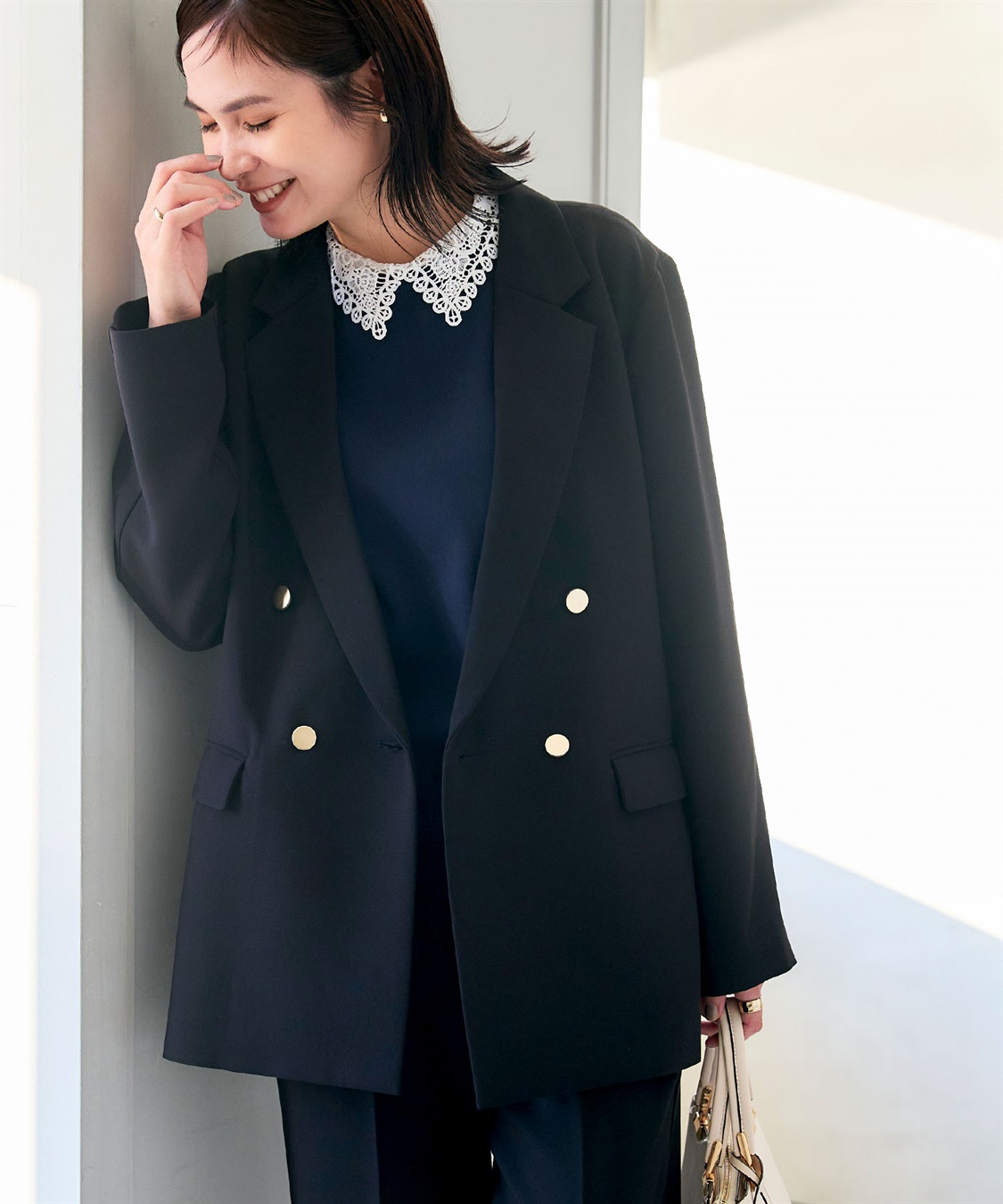 CROSS FUNCTION 《洗える・シワになりにくい》正解 金釦ダブルテーラードジャケット_sub_19