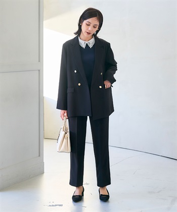 CROSS FUNCTION 《洗える・シワになりにくい》正解 金釦ダブルテーラードジャケット_subthumb_21