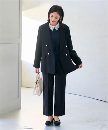 CROSS FUNCTION 《洗える・シワになりにくい》正解 金釦ダブルテーラードジャケット_subthumb_22