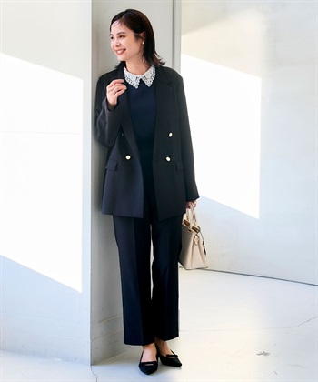 CROSS FUNCTION 《洗える・シワになりにくい》正解 金釦ダブルテーラードジャケット_subthumb_23