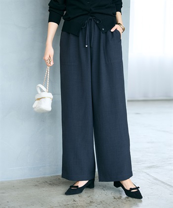 CROSS FUNCTION 《シワになりにくい》サマナチュラ リネンライクイージーワイドパンツ_subthumb_1