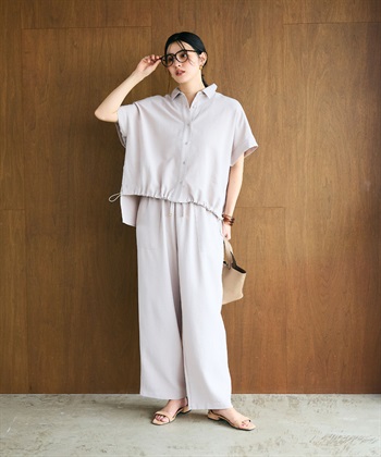 CROSS FUNCTION 《シワになりにくい》サマナチュラ リネンライクイージーワイドパンツ_subthumb_2