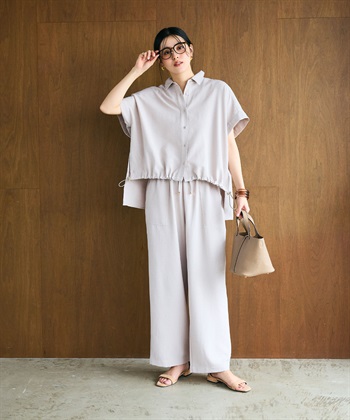 CROSS FUNCTION 《シワになりにくい》サマナチュラ リネンライクイージーワイドパンツ_subthumb_3