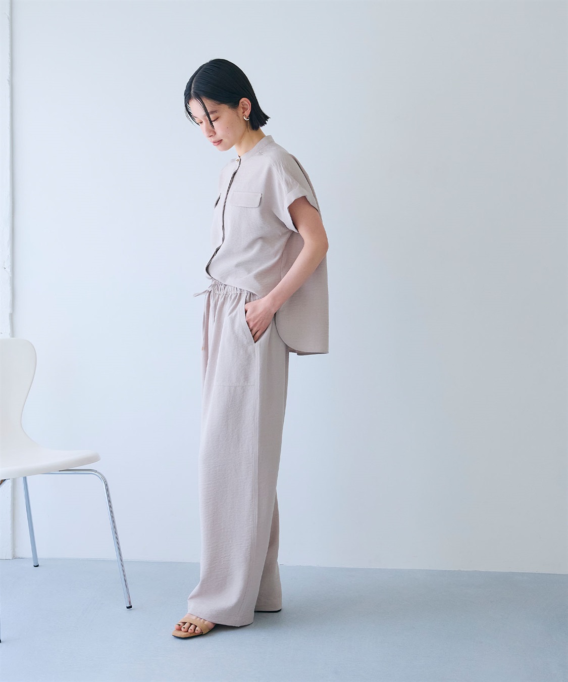 CROSS FUNCTION 《シワになりにくい》サマナチュラ リネンライクイージーワイドパンツ_sub_15