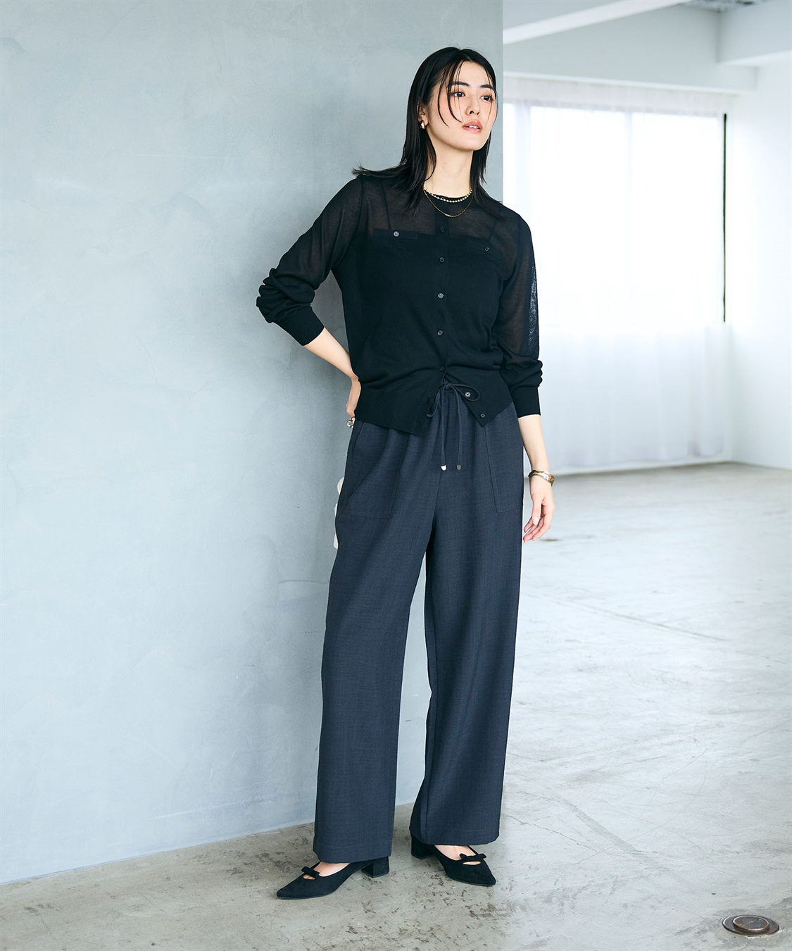 CROSS FUNCTION 《シワになりにくい》サマナチュラ リネンライクイージーワイドパンツ_sub_20