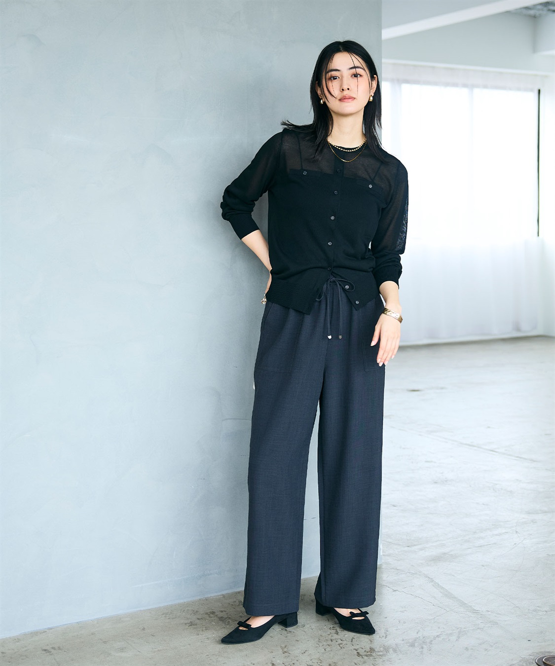 CROSS FUNCTION 《シワになりにくい》サマナチュラ リネンライクイージーワイドパンツ_sub_21