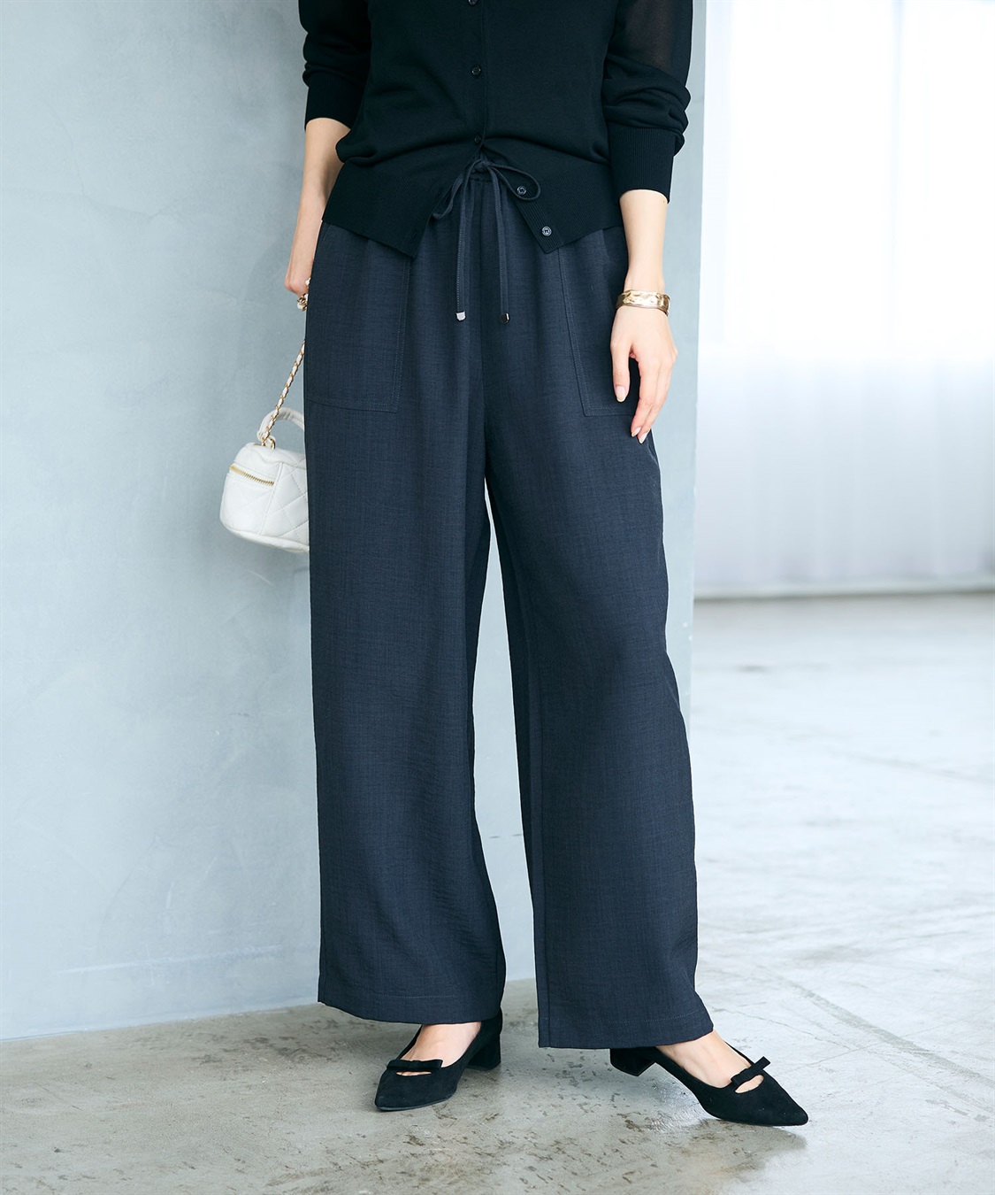 CROSS FUNCTION 《シワになりにくい》サマナチュラ リネンライクイージーワイドパンツ_sub_24