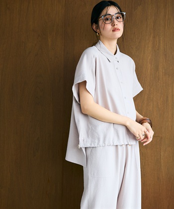 CROSS FUNCTION 《シワになりにくい》サマナチュラ リネンライクドロストデザインシャツ_subthumb_3