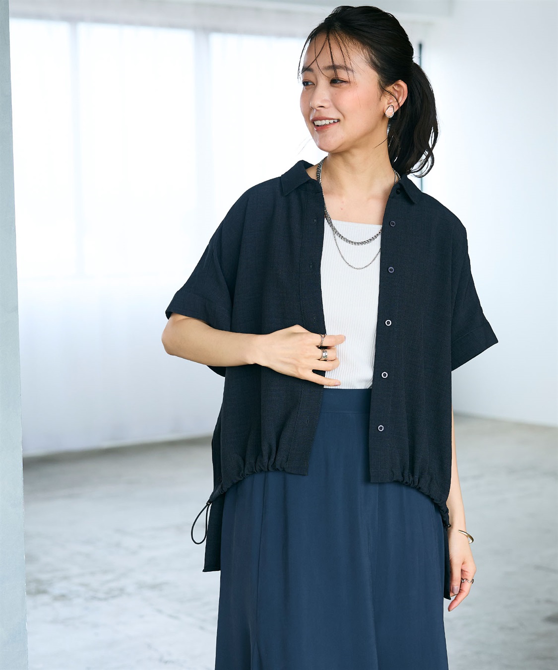 CROSS FUNCTION 《シワになりにくい》サマナチュラ リネンライクドロストデザインシャツ_sub_15