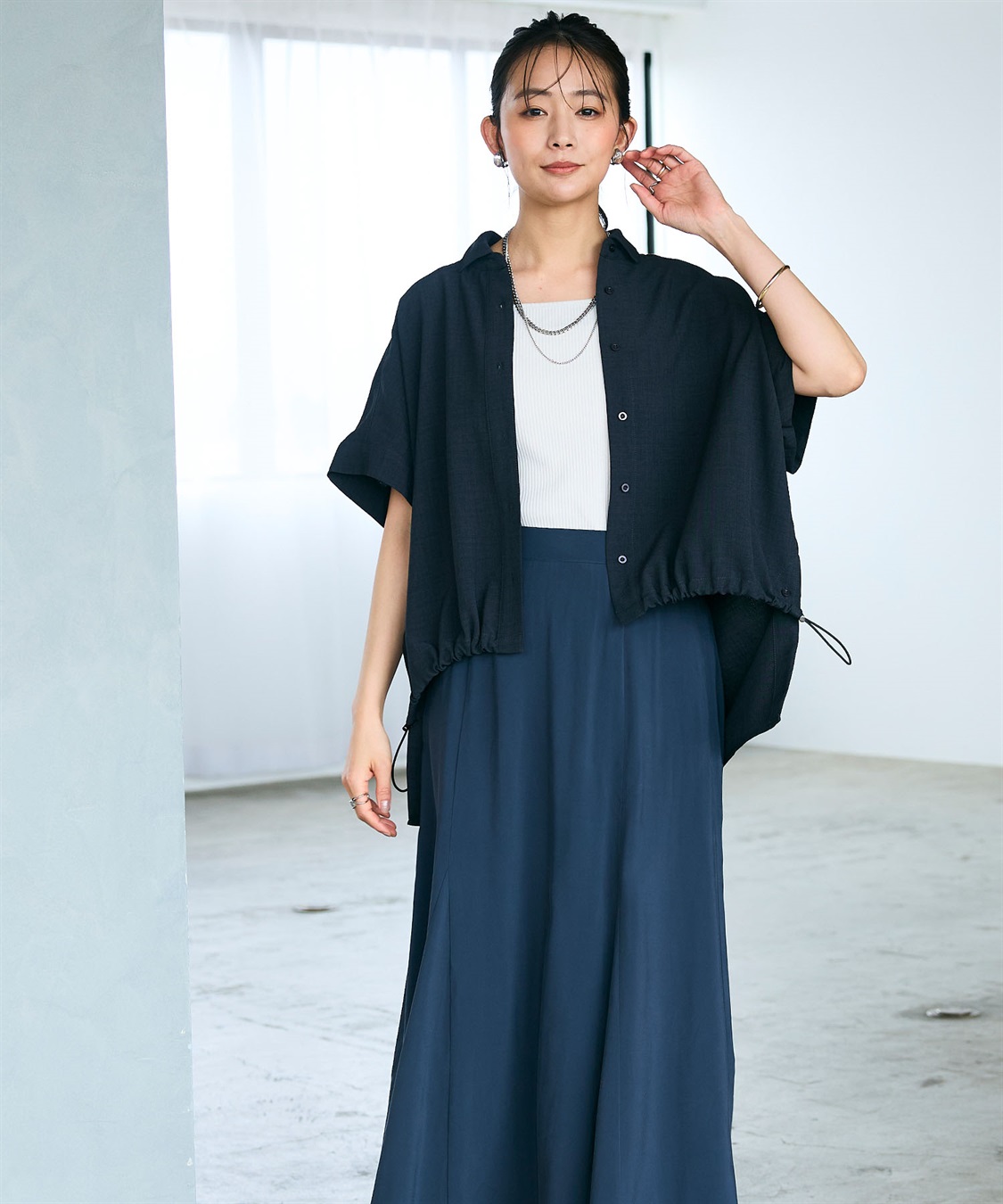 CROSS FUNCTION 《シワになりにくい》サマナチュラ リネンライクドロストデザインシャツ_sub_16