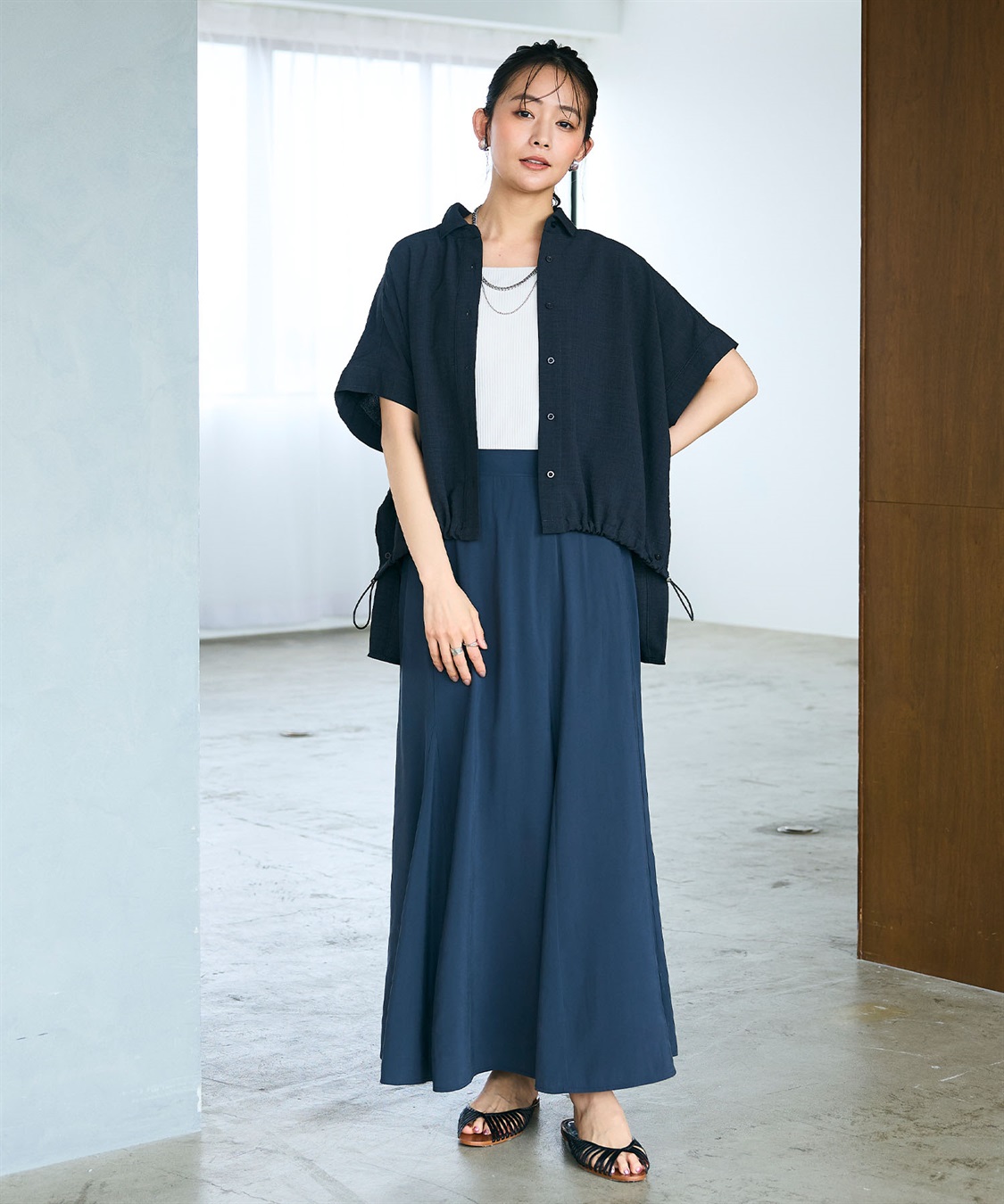 CROSS FUNCTION 《シワになりにくい》サマナチュラ リネンライクドロストデザインシャツ_sub_20