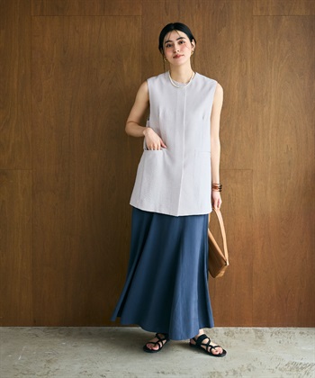 CROSS FUNCTION 《シワになりにくい》サマナチュラ リネンライクノーカラージレジャケット_subthumb_6