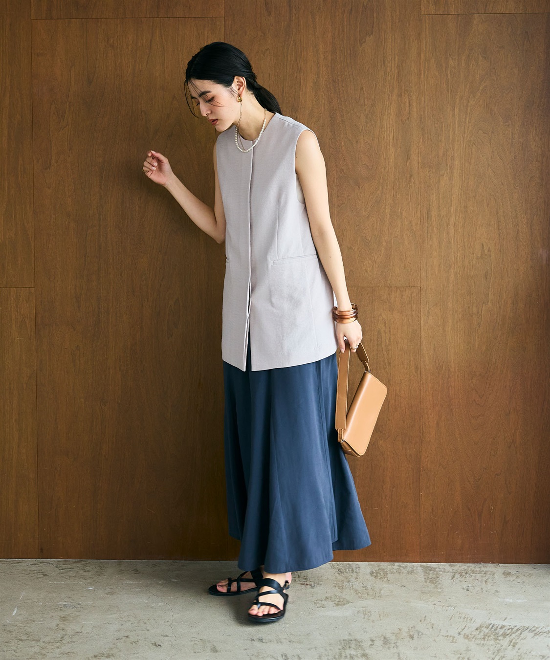 CROSS FUNCTION 《シワになりにくい》サマナチュラ リネンライクノーカラージレジャケット_sub_8