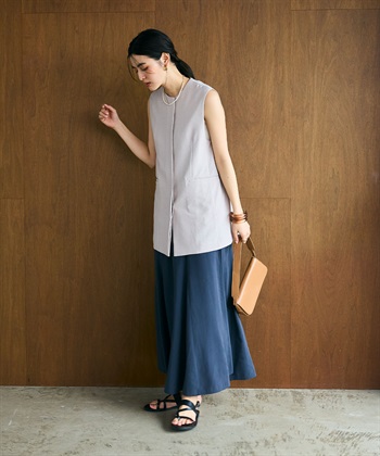 CROSS FUNCTION 《シワになりにくい》サマナチュラ リネンライクノーカラージレジャケット_subthumb_8