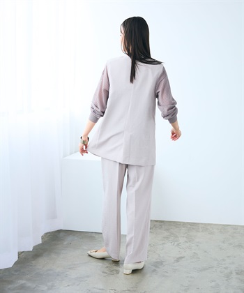 CROSS FUNCTION 《シワになりにくい》サマナチュラ リネンライクノーカラージレジャケット_subthumb_15