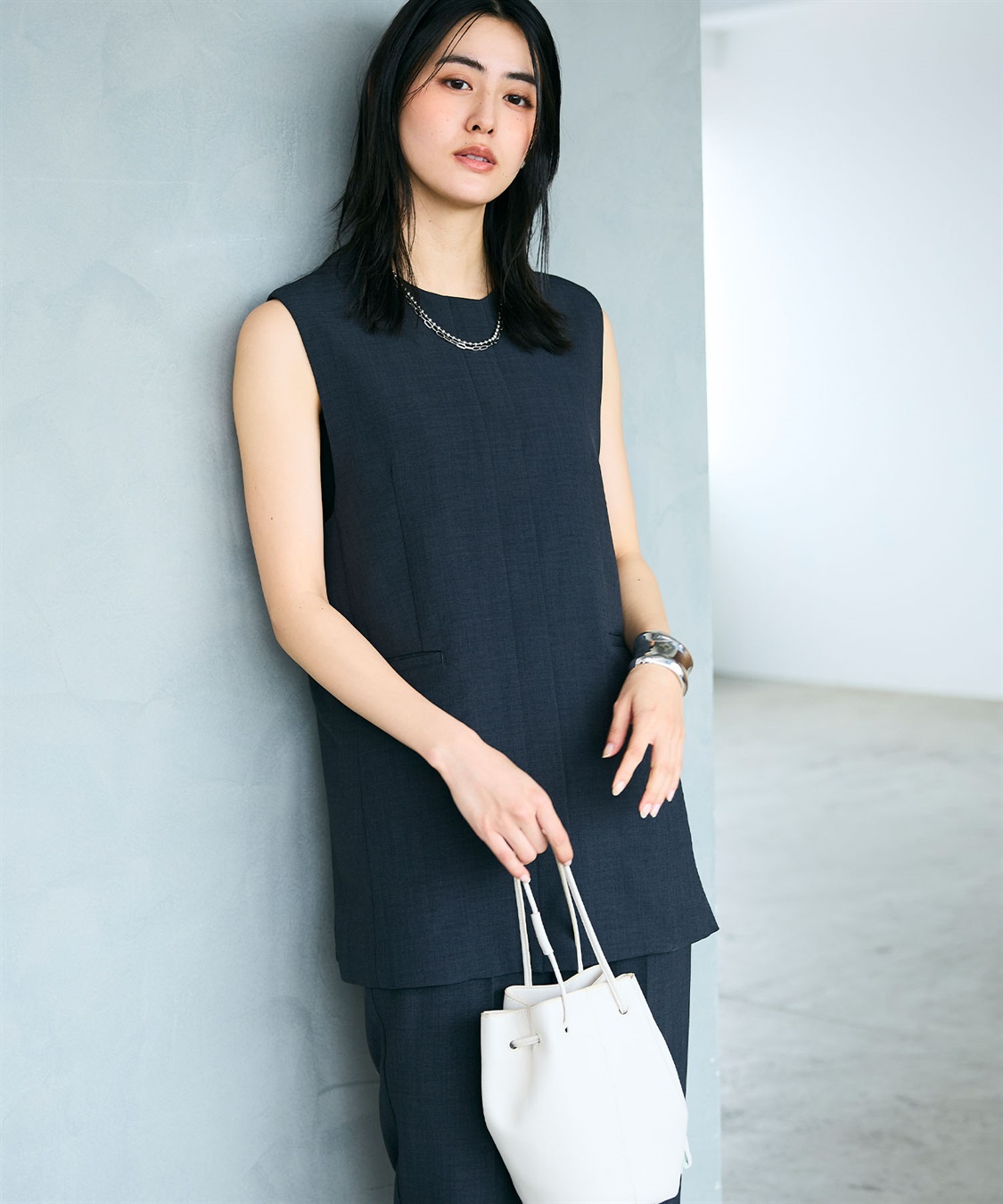 CROSS FUNCTION 《シワになりにくい》サマナチュラ リネンライクノーカラージレジャケット_sub_17