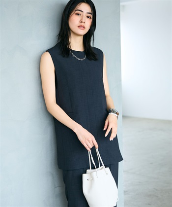 CROSS FUNCTION 《シワになりにくい》サマナチュラ リネンライクノーカラージレジャケット_subthumb_17