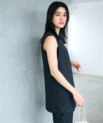 CROSS FUNCTION 《シワになりにくい》サマナチュラ リネンライクノーカラージレジャケット_subthumb_18