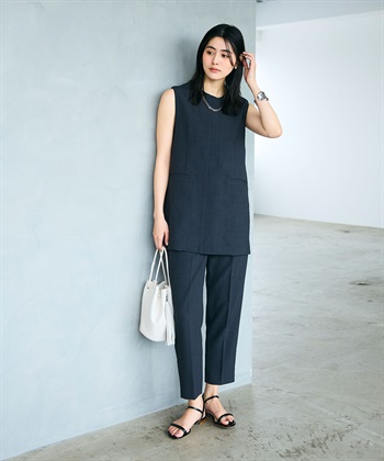 CROSS FUNCTION 《シワになりにくい》サマナチュラ リネンライクノーカラージレジャケット_subthumb_19