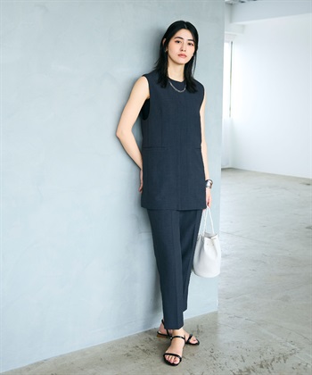 CROSS FUNCTION 《シワになりにくい》サマナチュラ リネンライクノーカラージレジャケット_subthumb_21