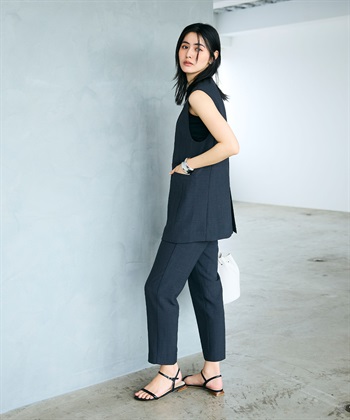 CROSS FUNCTION 《シワになりにくい》サマナチュラ リネンライクノーカラージレジャケット_subthumb_22