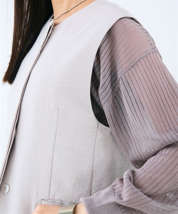 CROSS FUNCTION 《シワになりにくい》サマナチュラ リネンライクノーカラージレジャケット_subthumb_25