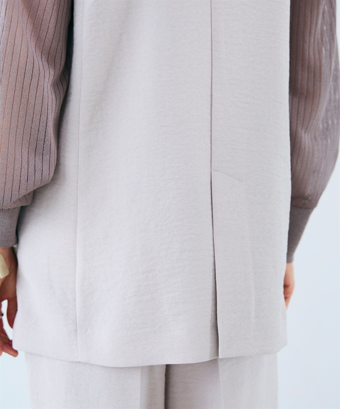 CROSS FUNCTION 《シワになりにくい》サマナチュラ リネンライクノーカラージレジャケット_sub_27
