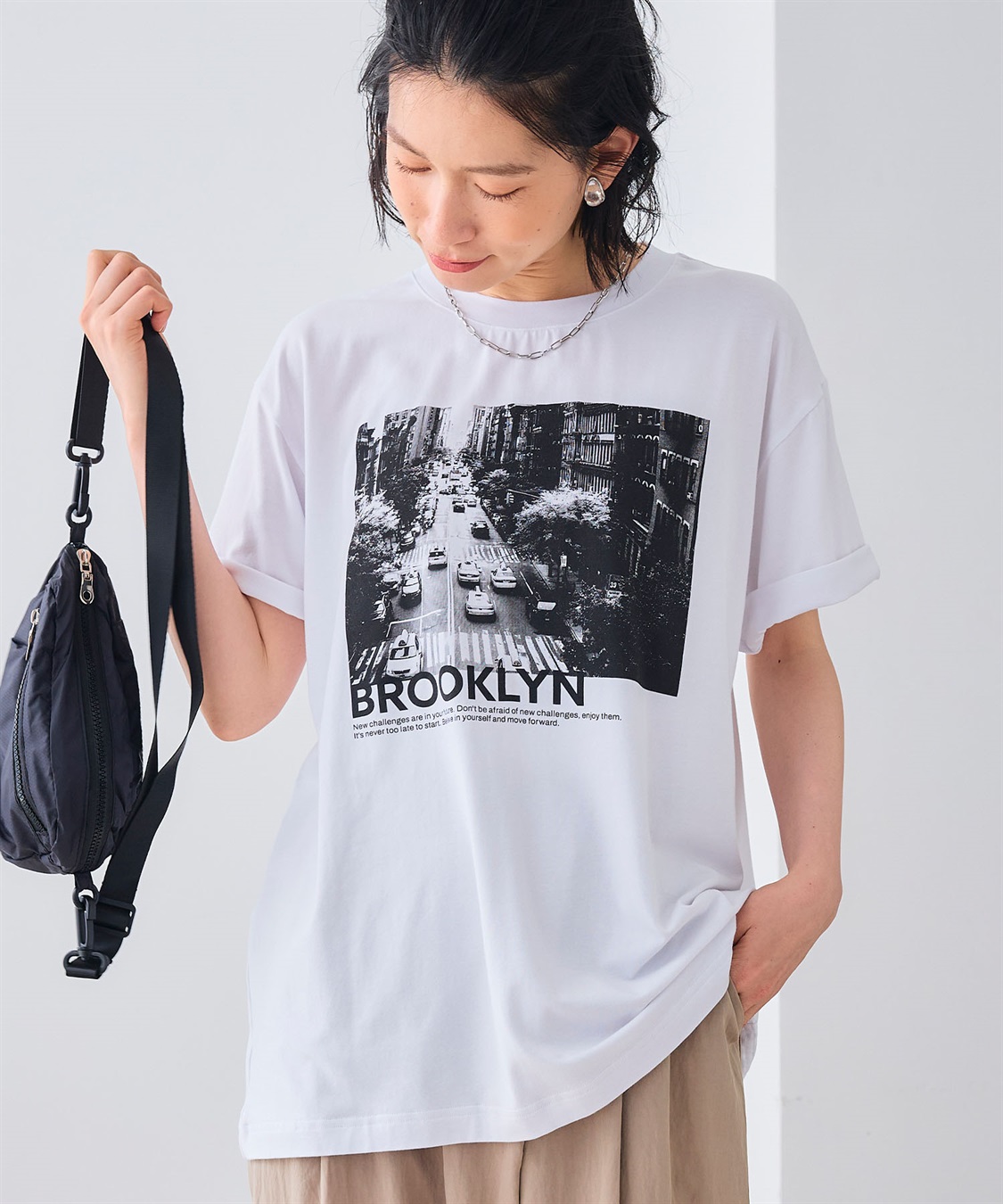 CROSS FUNCTION エブ楽 BROOKLYNフォトプリントTシャツ_sub_1