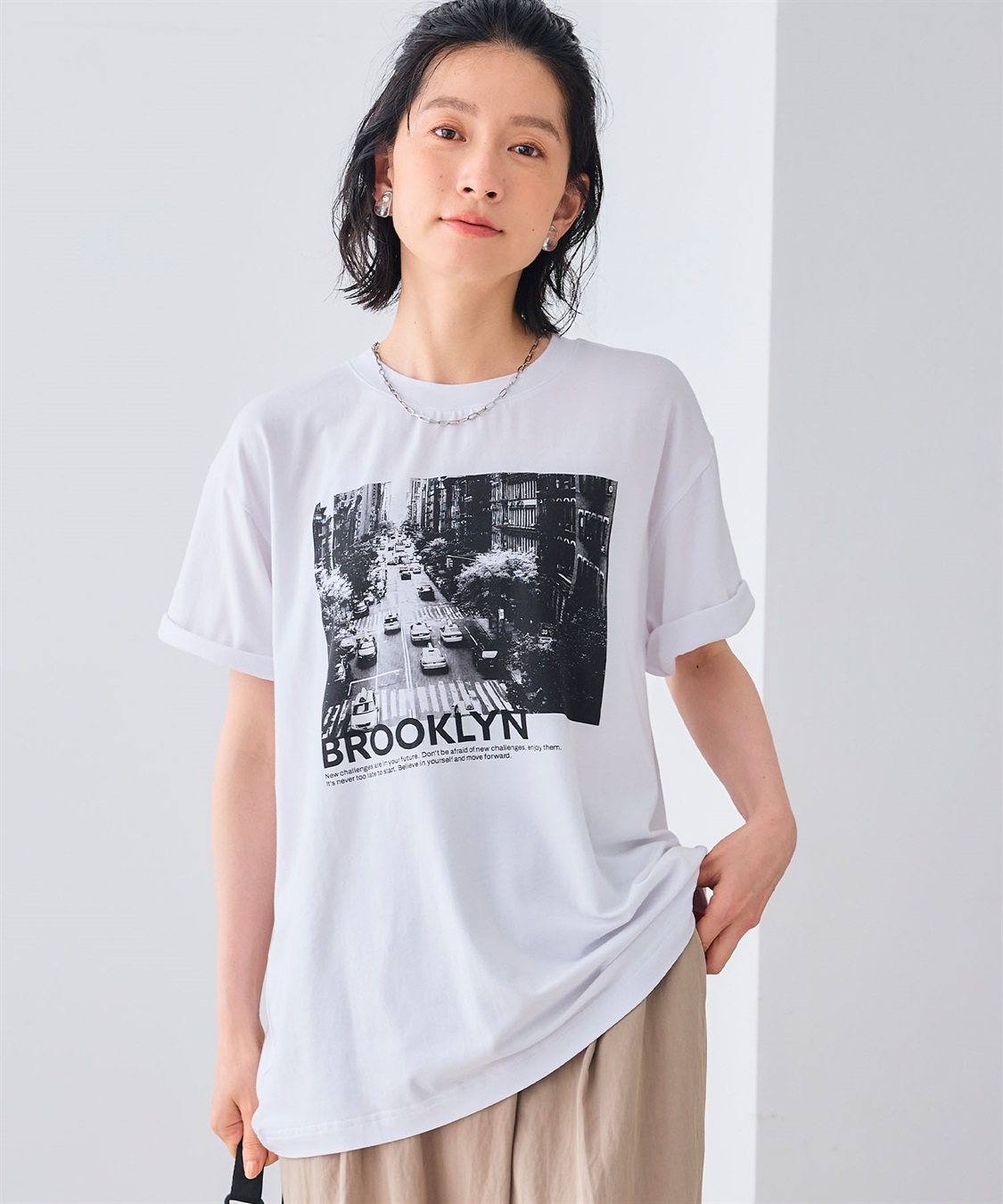 CROSS FUNCTION エブ楽 BROOKLYNフォトプリントTシャツ_sub_2