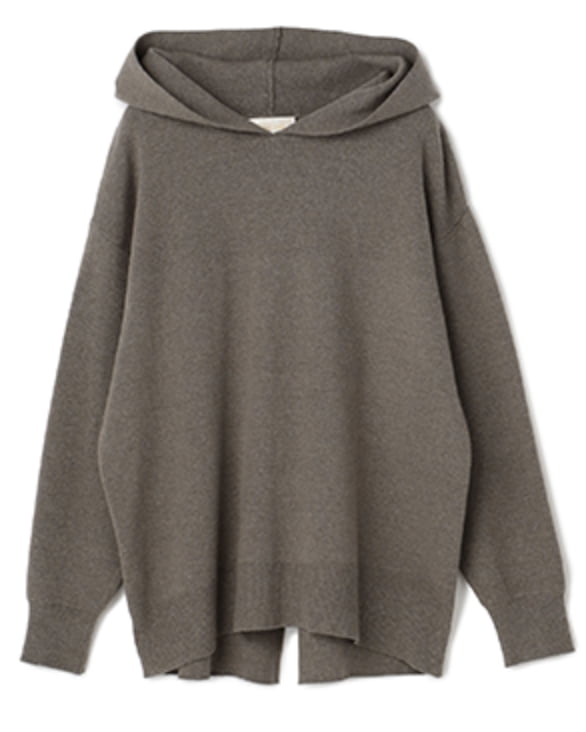 バックスリット ニットパーカー Knit Parka with Back Slit